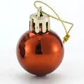 Shiny metallic red Christmas tree ornament ball with gold hanging string for holiday decor. - 3cm / Shiny Surface / Coffee