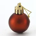 Elegant matte red Christmas ball ornament with golden string for holiday tree decor - 3cm / Matte Style / Coffee
