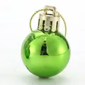 Shiny green electroplated Christmas ball ornament with gold string for tree decoration - 5cm / Shiny Finish / Fruit Green Shiny