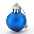 Single matte blue Christmas ball ornament with silver cap for holiday decoration - 3cm / Matte / Sapphire Blue