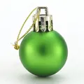Green matte Christmas tree ornament ball with silver cap and gold hanging string - 3cm / Matte / Fruit Green