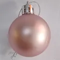Matte pink Christmas ball ornament with silver cap for festive holiday tree decoration - 3cm / Matte / Rose Gold