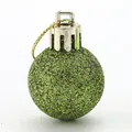 Sparkling green glitter Christmas ball ornament with silver cap for festive holiday decor. - 3cm / Body Glitter / Fruit Green