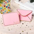 Elegant pink gold-rimmed stationery envelope and card set with gold 'For you' script - 1 Piece / Pink
