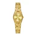 Elegante reloj de pulsera dorado con textura de lava para mujer y movimiento de cuarzo - Oro antiguo