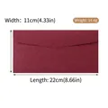 Premium burgundy linen texture DL envelope 22x11cm for elegant retro wedding invitations - Envelope Only / 22x11cm / Burgundy