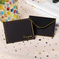 Elegant black mini envelope and card set with gold-stamped 'For you' and decorative borders - 1 Piece / Black