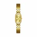 Reloj elegante de acero inoxidable dorado ovalado para mujer con esfera minimalista - Oro antiguo