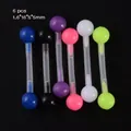 Set de 6 piercings colorés en acrylique avec tiges flexibles pour le corps - Style NO 4