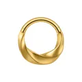 Anello a segmento incernierato di alta qualità in acciaio inossidabile dorato ritorto - 扭转螺旋款(FD1102H) / 1.2*8mm / Oro