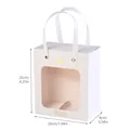 White paper gift bag featuring a transparent window and gold foil crown design - Best Wishes White / Large (18x9x21cm)