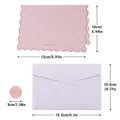 Pink scalloped thank you card with envelope and seal sticker, dimension 15x10cm Morandi color - 01 Pink-THANK YOU White Set