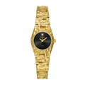 Reloj vintage dorado con textura de lava y esfera negra con cristal - Negro Dorado