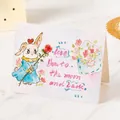 Hand-painted watercolor greeting card with rabbit design for Valentine's Day blessings - 【03】Love Across Mountains and Seas