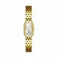 Elegante reloj de acero inoxidable dorado con esfera ovalada retro Bee Sister - Dorado Blanco