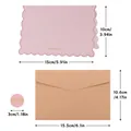 Detailed dimensions of Morandi pink scalloped thank you card with kraft envelope and seal - 02 Pink-THANK YOU Kraft Set