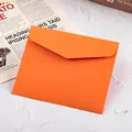 Bright small orange paper envelope for greeting cards and minimalist daily stationery - 10.2x12.6cm / Orange