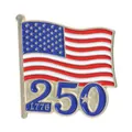 Pin's vintage drapeau américain 250e anniversaire, badge émaillé pour vêtements. - Drapeau Flottant du 250 Anniversaire (QHXZ6149)