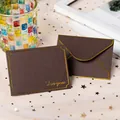 Mini dark brown envelope with elegant gold foil trim and matching For You greeting card set - 1 Piece / Coffee