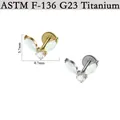 G23 τιτάνιο labret σκουλαρίκι με όπαλ marquise και σχέδιο λουλουδιού από ζιργκόν - Στυλ Πέταλου Οπάλιο (NO-10)