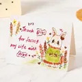 Cute watercolor hand-painted greeting card with rabbit and heart patterns for couples - 【05】Full of Life