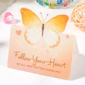 Tarjeta de felicitación mariposa 3D naranja Morandi con texto Follow Your Heart - Corazón Naranja Cálido (Follow your heart) / Tarjeta Única 80166