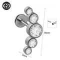 Υψηλής ποιότητας G23 τιτάνιο labret χωρίς σπείρωμα με πέντε καμπυλωτά ζιργκόν - Στυλ με Πέντε Πέτρες σε Καμπύλη (#18)