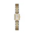 Elegante zweifarbige Vintage-Uhr aus Edelstahl in Silber und Gold mit weißem Zifferblatt. - Gold & Silber