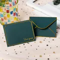 Elegant deep green mini envelope and gold foil 'For you' greeting card set - 1 Piece / Dark Green
