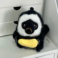 Llavero de peluche de mono saki de cara blanca con plátano para bolsos y coches - Abrazando Platano / Mono Saki-Platano
