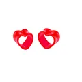 Pair of vibrant red heart-shaped acrylic hollow ear gauges for body piercing expansion - 4mm / Red