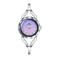 BS Bee Sister elegant purple glitter dial watch with rhinestones and faceted glass - Dreamy Purple