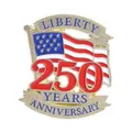 Insigne métallique commémoratif du 250e anniversaire du drapeau américain pour sacs - Style Anniversaire LIBERTY (QHXZ6150)