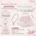 Medidas detalladas del vestido de encaje para muñeca de 10cm, collar de perlas y diadema. - 10-15cm Universal / Atuendo Rojo Sal de Mar Nieve / Rosa