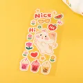 Cute cat and drink cartoon PVC sticker sheet for DIY decorating phone or water cup. - 1 Piece / Cartoon Cat