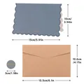 Premium Morandi blue scalloped thank you card set with kraft envelope and gold foil seal - 04 Blue-THANK YOU Kraft Set