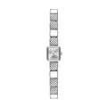 Elegante reloj de cuarzo Bee Sister plateado con correa de eslabones cuadrados únicos - Estilo Retro Vintage (FA1906) / Plata