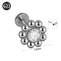 Σκουλαρίκι labret λουλούδι από τιτάνιο G23 με ζιργκόν και διάμετρο 7,8 χιλ. - Στυλ σε Σχήμα Λουλουδιού (#19)