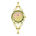 Elegant Bee Sister gold bracelet watch featuring a gradient glitter dial with rhinestones - Sunset Yellow