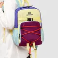 Stilvoller mehrfarbiger Outdoor-Wanderrucksack mit Kordelzug-Design und verstellbaren Trägern - Gelb & Lila