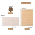 Retro linen texture stationery set includes DL envelopes, letter paper and wax seals - Envelope Stationery Set / 3 Envelopes + 10 Sheets + 3 Seals / Off White