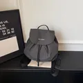Trendy minimalist black and white lattice pattern small casual backpack for women - S / Black