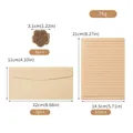 Retro vintage linen texture envelope and letter paper set with decorative wax seals - Envelope Stationery Set / 3 Envelopes + 10 Sheets + 3 Seals / Beige