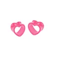 Paar rosa herzförmige Acryl-Hohl-Ohr-Expander für Körperpiercing-Schmuck-Erweiterungen - Rosa