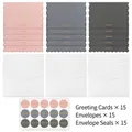 Morandi colored thank you card set with 15 envelopes and matching gold foil stickers. - 07 White Envelope Set - 15 Pack