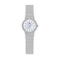 Reloj BS Bee Sister plateado con diamantes completos, estrás y una esfera blanca - Esfera con Escala / Plateado