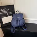 Casual blue checkered mini backpack for women, lightweight daily commute daypack - S / Blue