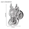 Pendiente de dragón de acero inoxidable plateado con medidas de 14,4 mm por 7,4 mm - Pendiente Redondo Tête de Dragón / 1.2x14.4x7.4mm