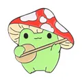 Cute cottagecore mushroom frog playing banjo cartoon enamel pin badge for backpacks and hats - Mushroom Frog Style (QHXZ6398)