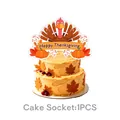 Thanksgiving turkey cake topper with maple leaves and pumpkins for party decoration - Large Turkey Topper / 1 Piece